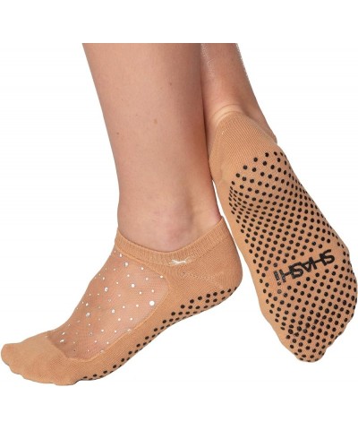 Star Mesh Socks - With Grip For Yoga - Non Slip - W/Storage Pouch Pilates Barre Workout Socks - For Women Nude $13.24 Activewear