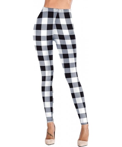 Women's Brushed Christmas Ankle Length Seasonal Printed Leggings Black Deals Friday 2023 S-3XL C-black White Grey Lattice $6....