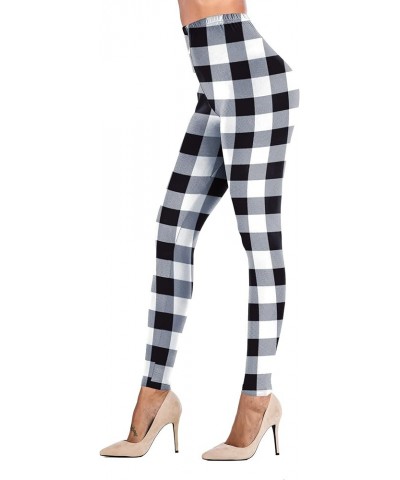 Women's Brushed Christmas Ankle Length Seasonal Printed Leggings Black Deals Friday 2023 S-3XL C-black White Grey Lattice $6....