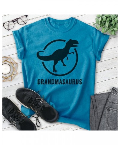 Grandmasaurus T-Shirt, Unisex Women's Shirt, Grandma Shirt, Grandmother Shirt, Dinosaur Shirt Heather Blue $13.91 Tops