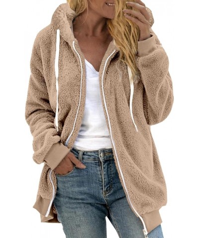 Winter Coats for Women Fuzzy Fleece Jacket Sherpa Fur Coat Oversized Hooded Jackets Loose Zip Up Outerwear Pockets Womens Win...