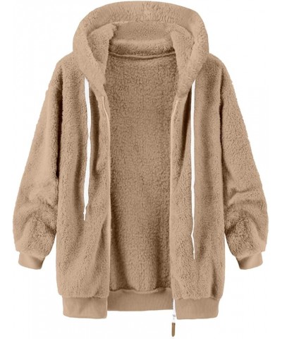 Winter Coats for Women Fuzzy Fleece Jacket Sherpa Fur Coat Oversized Hooded Jackets Loose Zip Up Outerwear Pockets Womens Win...