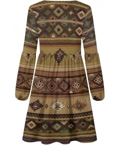 Swing Shift Dress for Women Flowy Mini Dress Long Sleeve Tunic Dress Aztec Tribal $14.52 Dresses