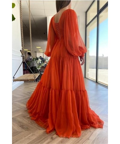 Long Puffy Sleeve Prom Dress V Neck A-Line Ball Gown Chiffon Formal Evening Gowns for Women RS008 Mist $38.47 Dresses