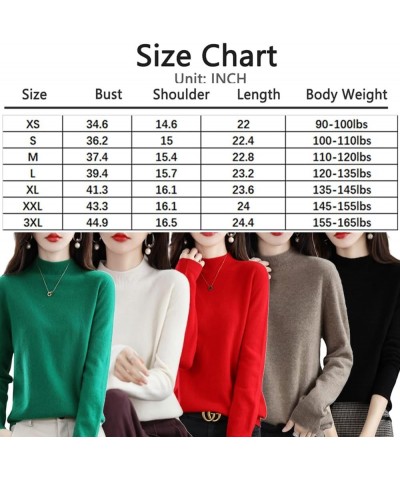 Cashmere Sweaters for Women, 100% Cashmere Long Sleeve Crew, Fall Winter Knit Pullover Jumper Tops Black $11.50 Sweaters