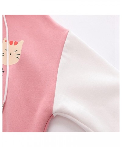 Hoodies for Women, Teen Girls Japanese Kawaii Style Kitty Cat Printed Hooded Pullovers Long Sleeve Sweatshirt Tops Pink $9.34...