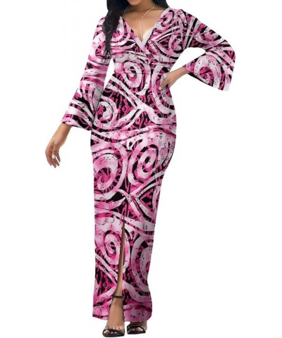 Custom Women's V-Neck Dress Hawaii Polynesian Women's Evening Maxi Dress Lml22630l $25.80 Dresses