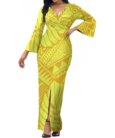 Custom Women's V-Neck Dress Hawaii Polynesian Women's Evening Maxi Dress Lml22630l $25.80 Dresses