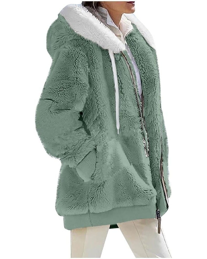 Winter Jackets For Women Warm Clothes ladies Fleece Sherpa Fuzzy Coats Lightweight Fashion Casual Outerwear Clothing 1-mint G...