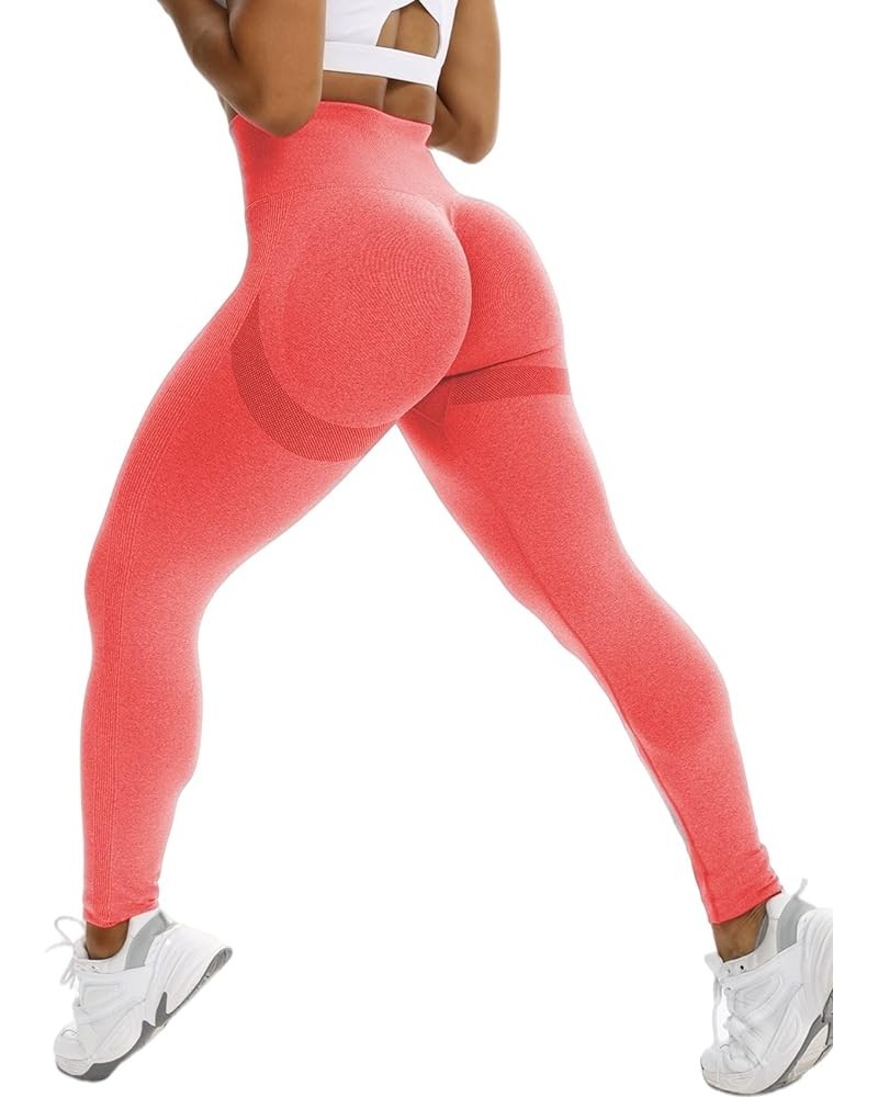 Women High Waisted Seamless Leggings Smile Contour Workout Gym Yoga Pants Tights C Booty Smile Pink $12.99 Leggings