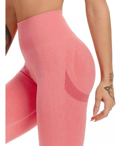 Women High Waisted Seamless Leggings Smile Contour Workout Gym Yoga Pants Tights C Booty Smile Pink $12.99 Leggings