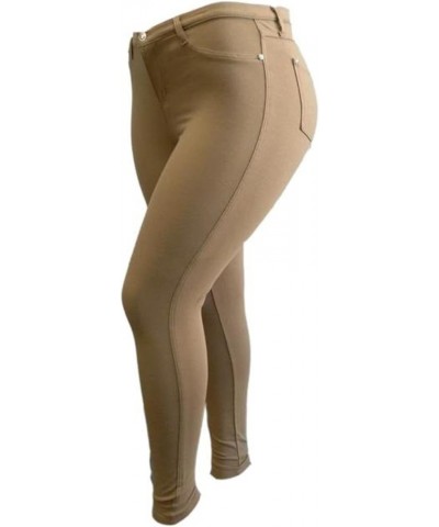 1826 Moleton Plus Size HI Waste Skinny Leg Womens Pants one Size fits All L-XL Mocha $11.76 Jeans