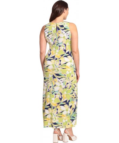 Women's Dual Slit Maxi Dress Vacation Occasion Event Guest of Navy/Light Yellow $10.01 Dresses