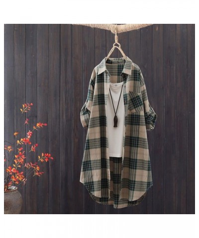 Women's Striped Long Sleeve Shirt Cardigan Loose Shirt Sun Protection Thin Jacket Top Boho Tops for Women Green1 $5.78 Sweaters