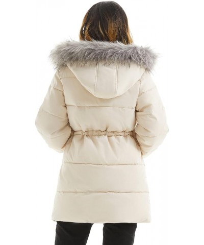 Women's Winter Hooded Coat Waterproof Down Long Jacket Warm Parka Thicken Puffer Coat with Removable Fur Hood White $32.25 Ja...