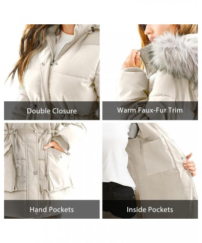 Women's Winter Hooded Coat Waterproof Down Long Jacket Warm Parka Thicken Puffer Coat with Removable Fur Hood White $32.25 Ja...