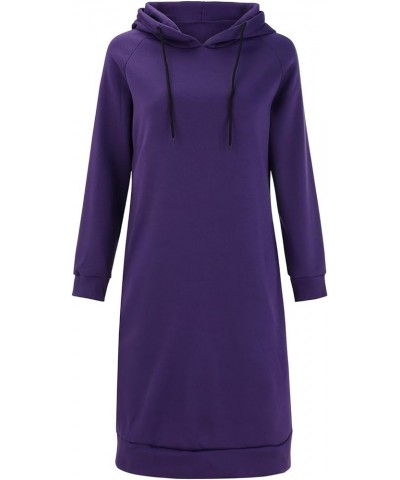 The Warmy Oversized Hoodie Dress For Womens Hoodies Pullover Long Sleeve Hoodies with Pocket A02-purple $12.60 Activewear