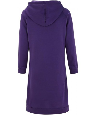 The Warmy Oversized Hoodie Dress For Womens Hoodies Pullover Long Sleeve Hoodies with Pocket A02-purple $12.60 Activewear