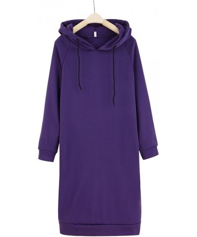 The Warmy Oversized Hoodie Dress For Womens Hoodies Pullover Long Sleeve Hoodies with Pocket A02-purple $12.60 Activewear