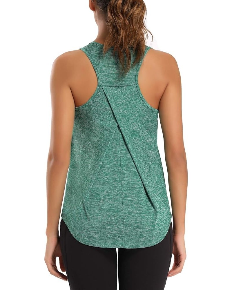 Workout Tank Tops for Women Gym Exercise Athletic Yoga Tops Racerback Sports Shirts Leaf Green $11.19 Activewear