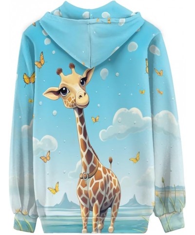 XS-5XL Zip Up Hoodie for Women Sweatshirt Pullover Giraffe Butterfly $17.86 Hoodies & Sweatshirts