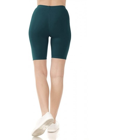 High Waisted Buttery Soft Fashion Biker Shorts for Women (Available in Plus Size) Forest Teal $10.82 Activewear