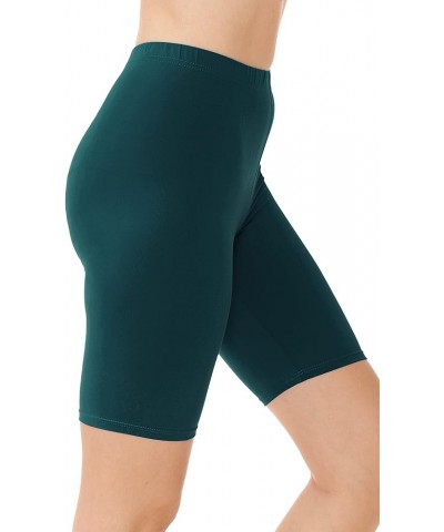 High Waisted Buttery Soft Fashion Biker Shorts for Women (Available in Plus Size) Forest Teal $10.82 Activewear