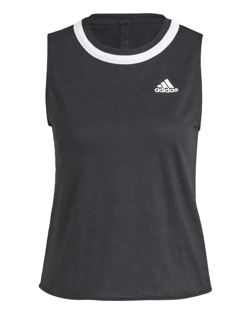 Women's Club Knotted Tennis Tank Top Black/White $20.72 Activewear