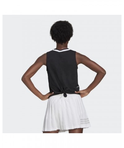 Women's Club Knotted Tennis Tank Top Black/White $20.72 Activewear