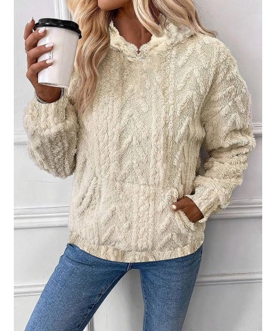 Women's 2023 Winter Solid Fuzzy Fleece Lined Long Sleeve Hoodies Flannel Thermal Pullover Sherpa Tops with Pockets Colorlight...