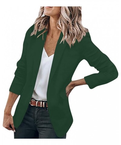 Women's Oversized Blazers Lapel Open Front Long Sleeve Work Office Suit Jacket Coat Blazers & Suit Jackets Dark Green-4 $11.0...