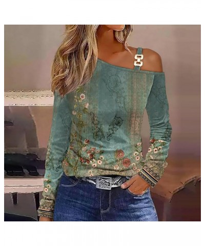 Womens Off The Shoulder Long Sleeve Strap Lace Tops Fall Sexy One Shoulder Casual Loose Blouse Shirt Styleb1 $14.57 Blouses