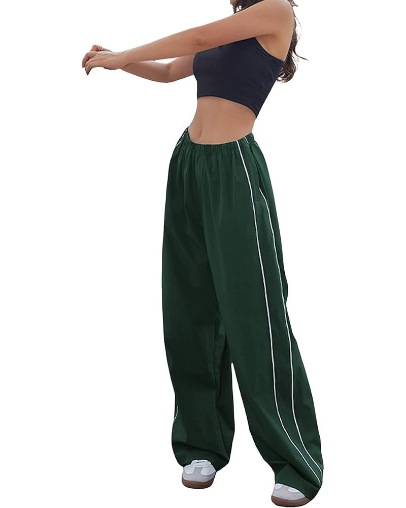 Women Y2k Baggy Low Waist Sweatpants Wide Leg Straight Drawstring Joggers Pants Punk Long Trousers Streetwear N1-army Green $...