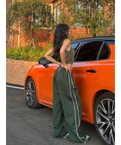 Women Y2k Baggy Low Waist Sweatpants Wide Leg Straight Drawstring Joggers Pants Punk Long Trousers Streetwear N1-army Green $...