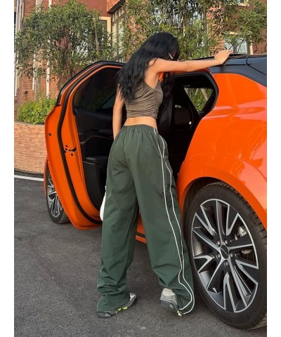 Women Y2k Baggy Low Waist Sweatpants Wide Leg Straight Drawstring Joggers Pants Punk Long Trousers Streetwear N1-army Green $...