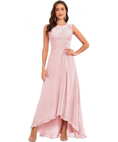 Women's Mother of The Bride Dress for Wedding Lace Bodice A-Line High Low Formal Party Gown Blush Pink $34.00 Dresses