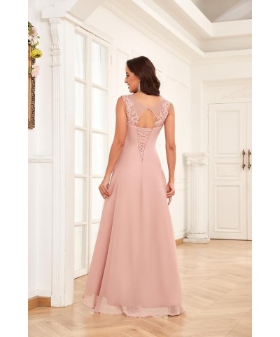 Women's Mother of The Bride Dress for Wedding Lace Bodice A-Line High Low Formal Party Gown Blush Pink $34.00 Dresses