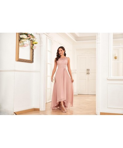 Women's Mother of The Bride Dress for Wedding Lace Bodice A-Line High Low Formal Party Gown Blush Pink $34.00 Dresses