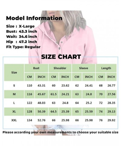 Hoodies for Women Pullover Tops Casual Long Sleeve Button Down Collar Drawstring Hooded Sweatshirt Fall Clothes D Green $10.6...