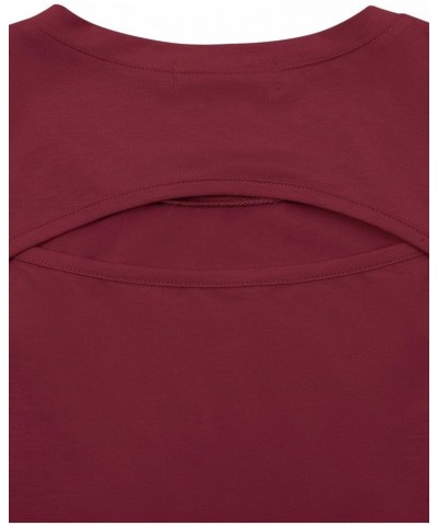 Crop Tops Workout Tops Loose Sleeveless Cropped Muscle Tank Open Back Shirts Gym Exercise Clothes for Women Burgundy $13.49 A...