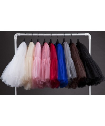 Adult Ballet Tutu Layered Organza Lace Mini Skirt Women's Princess Petticoat Knee Length Petticoat Purple $16.79 Skirts