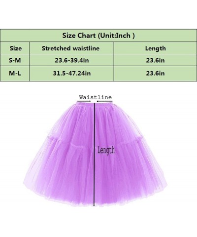 Adult Ballet Tutu Layered Organza Lace Mini Skirt Women's Princess Petticoat Knee Length Petticoat Purple $16.79 Skirts