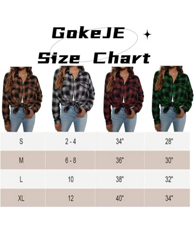 Women's Casual Plaid Button Down Shirts Shacket Long Sleeve Collared Blouses Tops Gray $12.74 Blouses