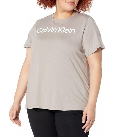 Women's Plus Size Active Short Sleeve Comfort Stretch Tee Moonrock $15.24 Activewear