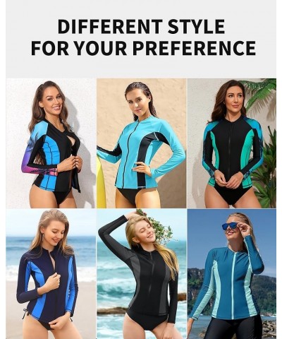 Women's Rashguard Swimsuit Zip Front Sun Protection Swim Shirt UPF 50+ Coconut Tree Gradient $17.81 Swimsuits