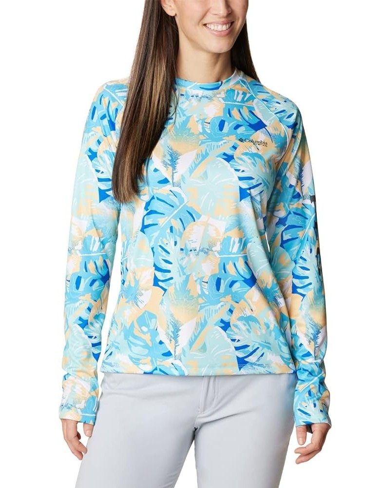 Women's Super Tidal Tee Long Sleeve Blue Macaw Philo Palms $22.24 Activewear