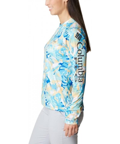 Women's Super Tidal Tee Long Sleeve Blue Macaw Philo Palms $22.24 Activewear