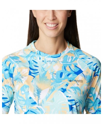 Women's Super Tidal Tee Long Sleeve Blue Macaw Philo Palms $22.24 Activewear