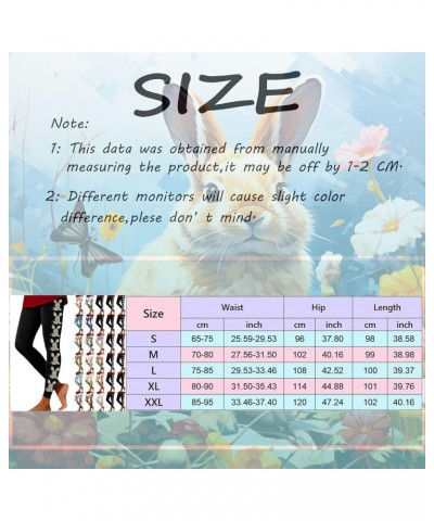 Happy Easter Day Leggings for Women Tummy Control Casual Carrot Print Seamless Leggings Loose Fit Novelty Athletic Pants A02-...