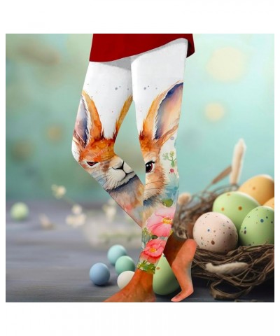 Happy Easter Day Leggings for Women Tummy Control Casual Carrot Print Seamless Leggings Loose Fit Novelty Athletic Pants A02-...